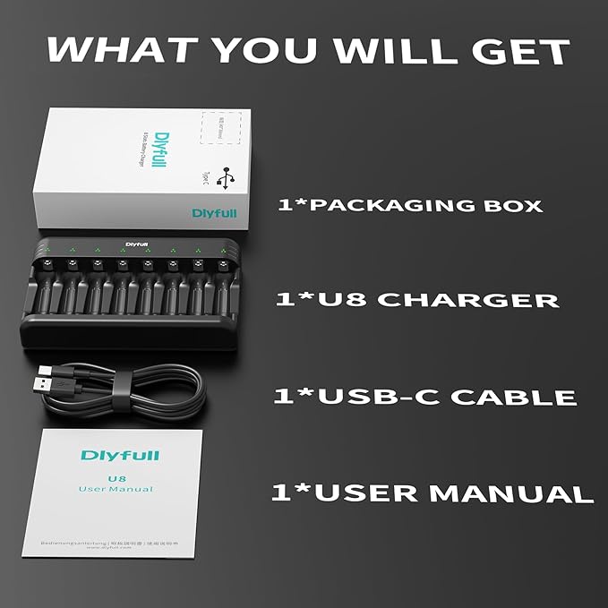 Dlyfull 8 Bay AA AAA Battery Charger - Image 7