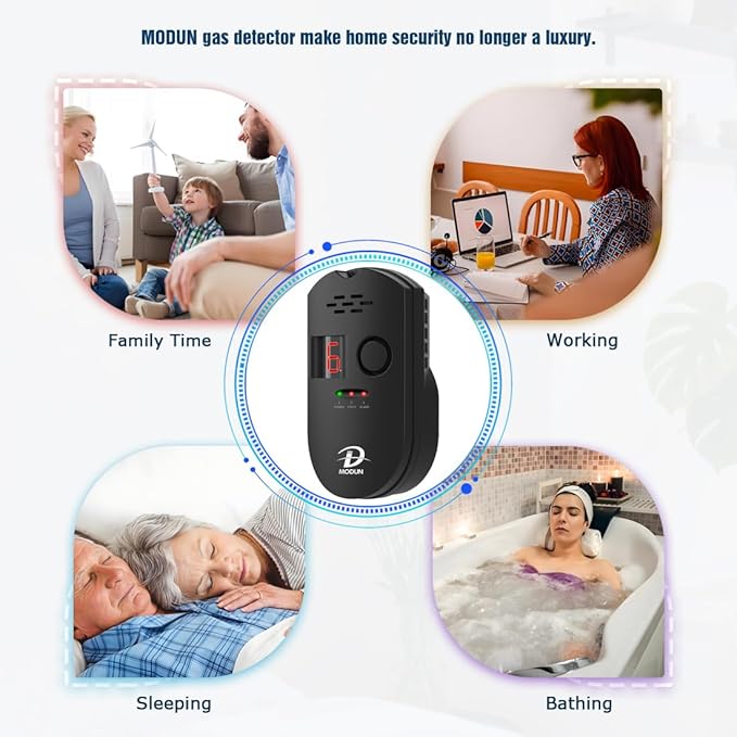 D MODUN Gas Detector, Natural Gas/LPG/City Coal Gas Leak Detector, Plug-in - Image 4