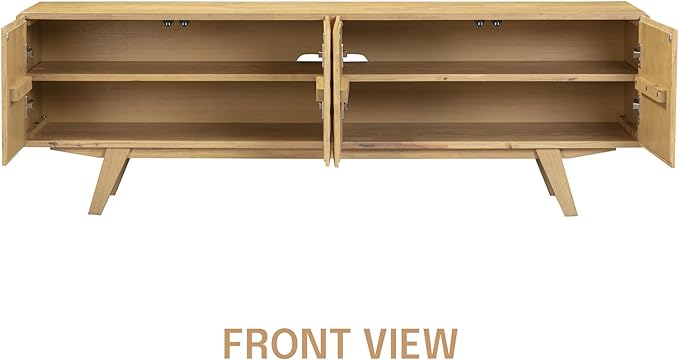 NTC Sapa Mid-Century Modern Solid Wood TV Stand 4-Door Media Console - Image 4