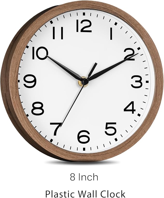 AKCISOT Wall Clock, Modern Small Wall Clocks Battery Operated 8 Inch, Silent - Image 3