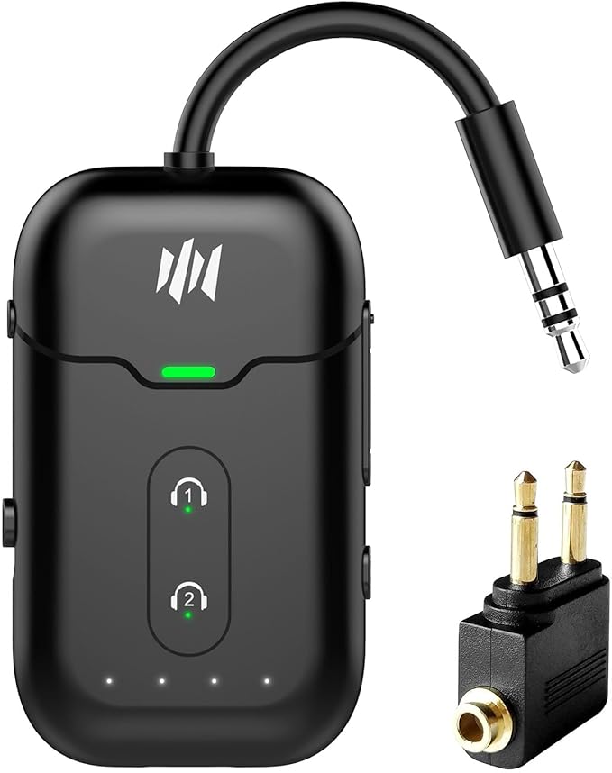 Premium Airplane Bluetooth 5.4 Transmitter Adapter, Supports 2 by Beeitzie