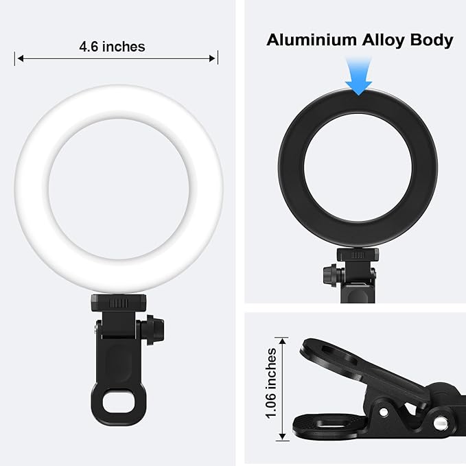 Meyin Ring Light Clip on Laptop Monitor, Webcam Light 10 Brightness Level Video - Image 6