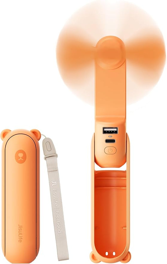 JISULIFE Handheld Mini Fan, 3 IN 1 USB Rechargeable Portable Fan by LivechillStaycool