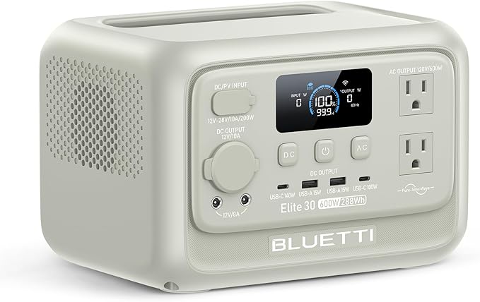 BLUETTI Elite 30 V2 Portable Power Station, 288Wh LiFePO4 Battery Backup 600W by BLUETTI