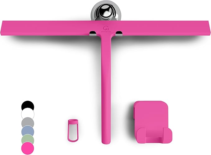 GÜTEWERK Shower Squeegee for Glass Doors, Silicone Window Squeegee, Bathroom by G%C3%9CTEWERK
