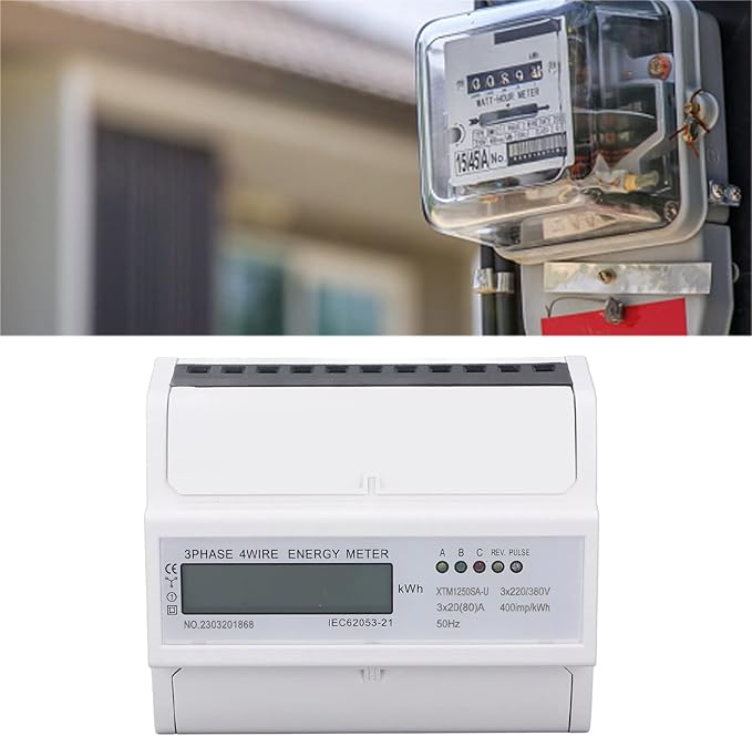 Tyenaza Electric Meter, 3 Phase 4 Wire 7P LCD Digital Display DIN Rail Mount - Image 6