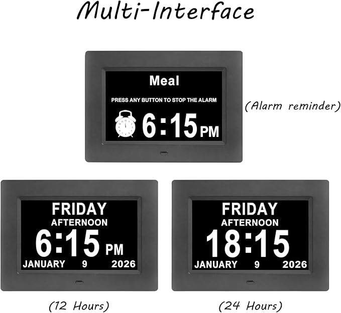 Jaihonda Dementia Clocks for Seniors, 7 Inch Clock - Image 5
