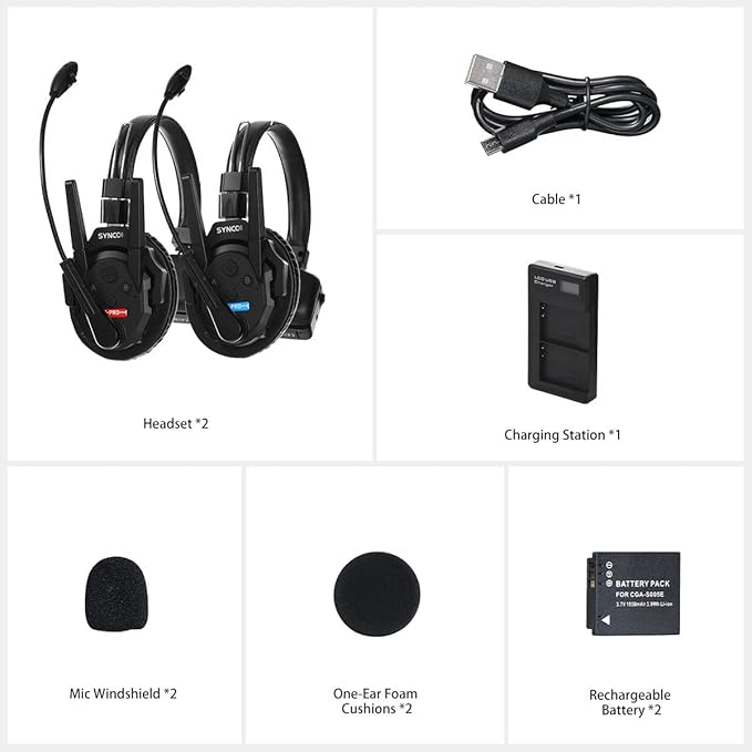 SYNCO XTalk Pro2 XPro X2 2.4GHz Wireless Headset Communication System Random - Image 3