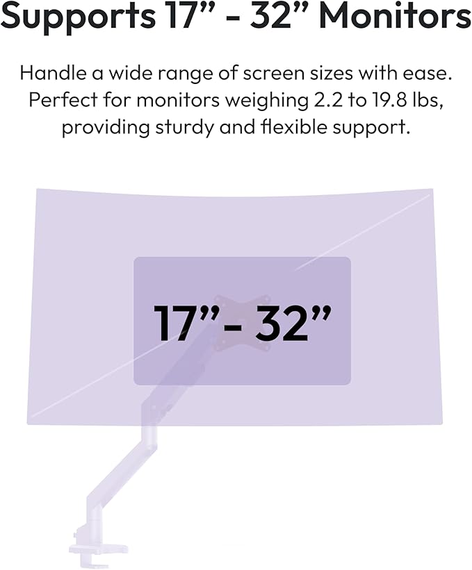 Pixio PS1S Wave Purple Single Monitor Arm Stand Desk Mount - Image 2
