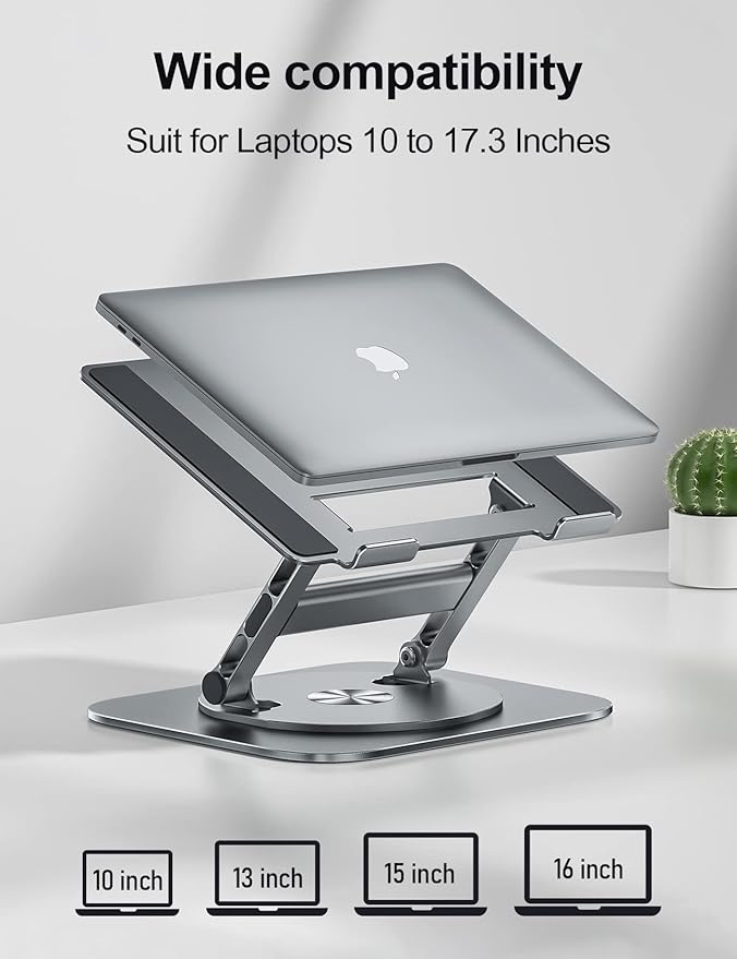 MCHOSE Laptop Stand, 360 Swivel Aluminum Computer Stand Ergonomic Laptop Riser - Image 4