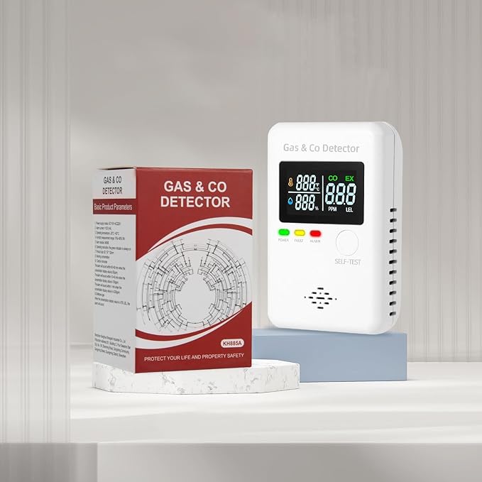 2 Packs Combination Natural Gas Detector & Carbon Monoxide Alarm, 4-in-1 - Image 7