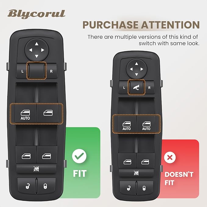 Blycorul Master Power Window Switch Driver Side Control Button Door Lock - Image 4