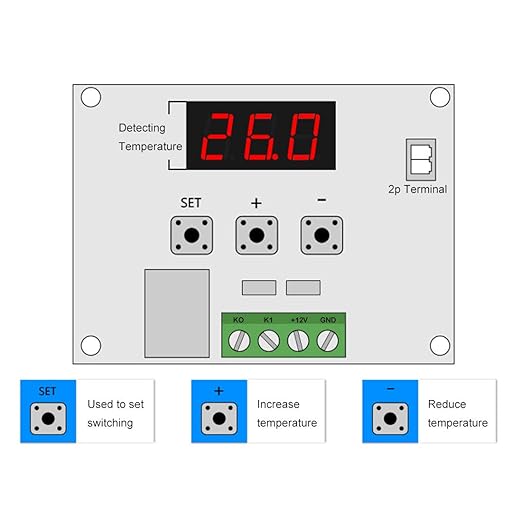 6PCS Temperature Controller Module XH-W1209 LCD Display Digital Thermostat - Image 4