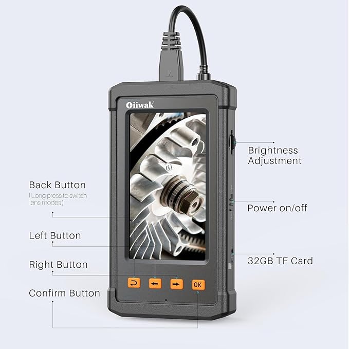 Oiiwak 50 ft Triple Lens Borescope, Drain & Sewer Camera | 4.3" 1080P, Carrying - Image 7