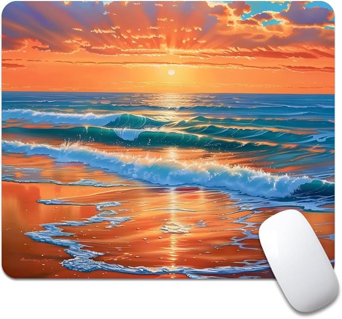 sea Wave Square Mouse pad, Waterproof, Anti Slip Rubber Base, Computer Mouse pad by Goodsprout