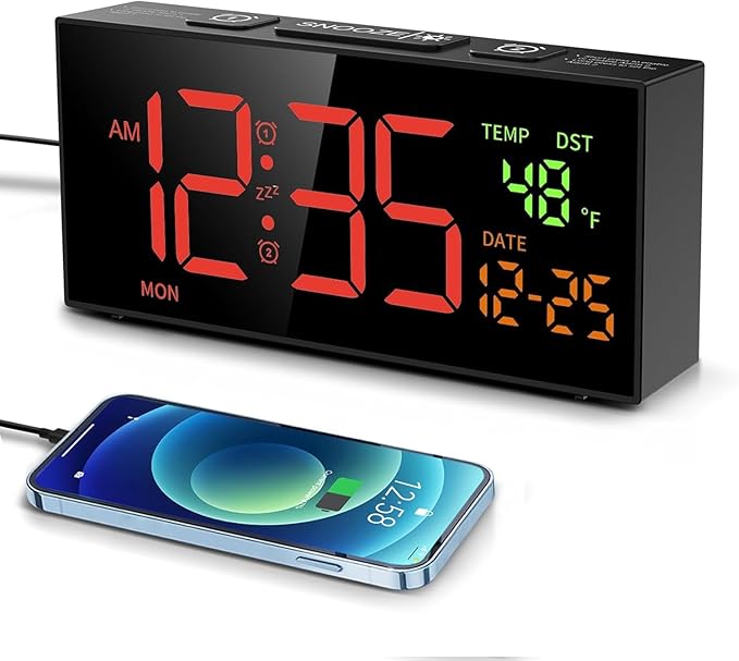 Netzu Alarm Clocks for Bedrooms, Digital Alarm Clock by Netzu