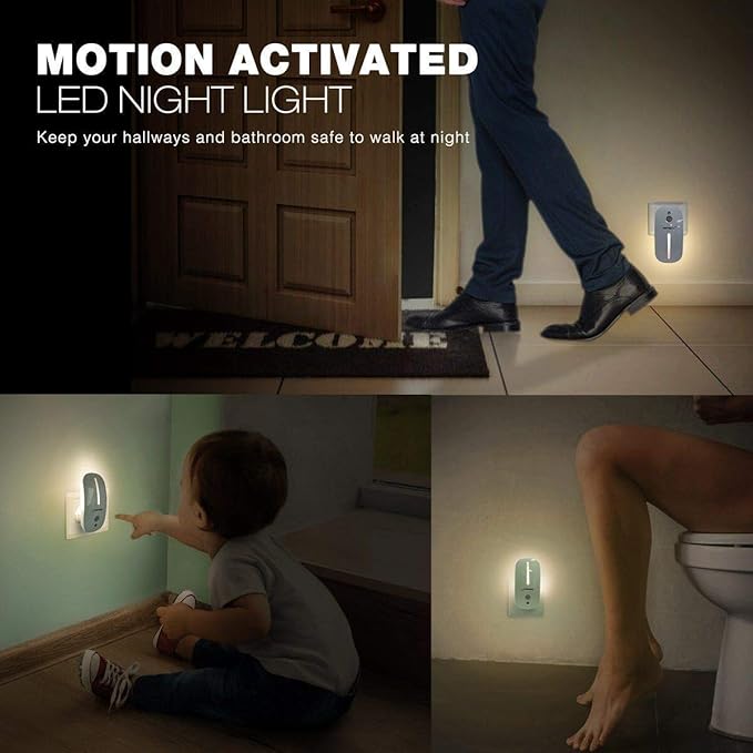 Sensky Motion Sensor Night Light Eye Friendly Front Low Light and Bright Back - Image 3