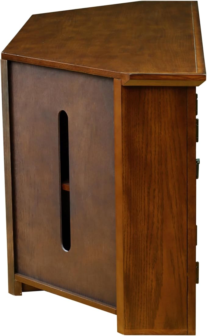 Leick Home 60 in Corner TV Stand, Solid Wood, Adjustable Shelves, Easy Assembly - Image 3