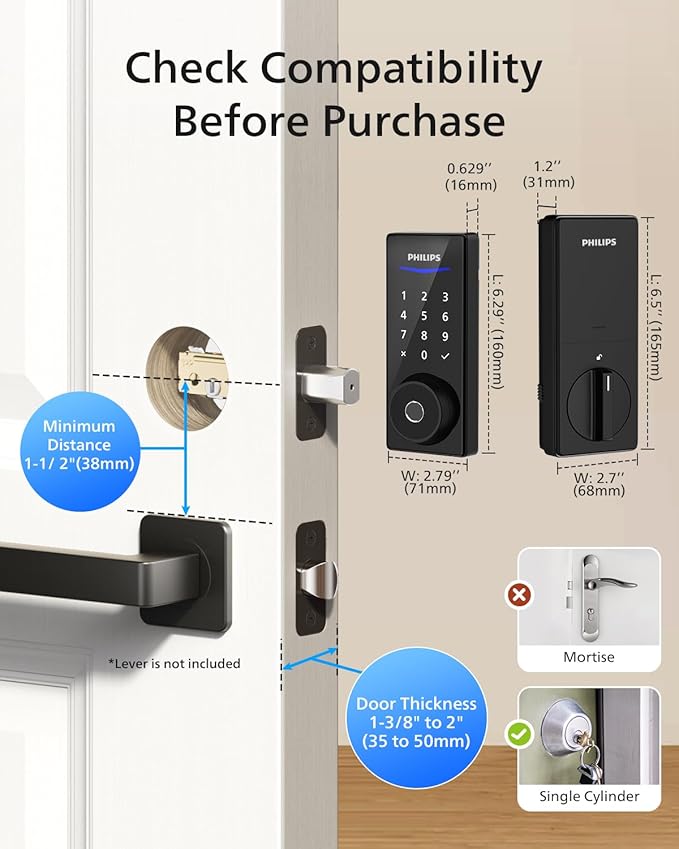 Philips Wi-Fi Smart Door Lock, Keyless Entry Door Lock - Image 9