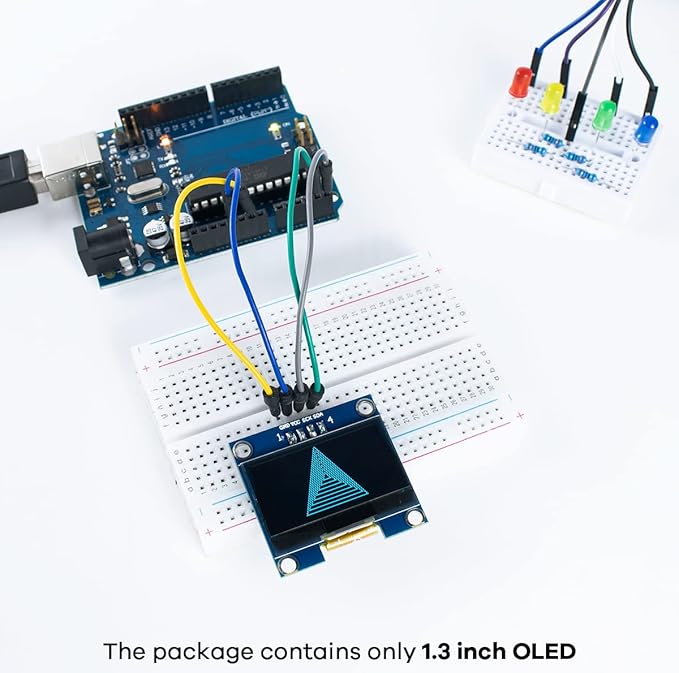 Hosyond 5 Pcs 1.3 Inch IIC I2C OLED Display Module 128x64 Pixel SH1106 Screen - Image 4