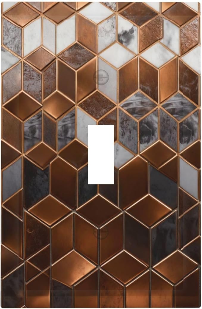 Bvtewkhz Brown Abstract Luxury Modern Geometric Cubic Marble 1 Gang Single - Image 2