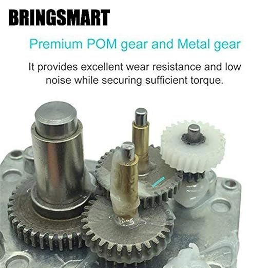 BRINGSMART DC 12V 80rpm DC Worm Gear Motor 15kg.cm Self-Locking Reversed Engine - Image 6