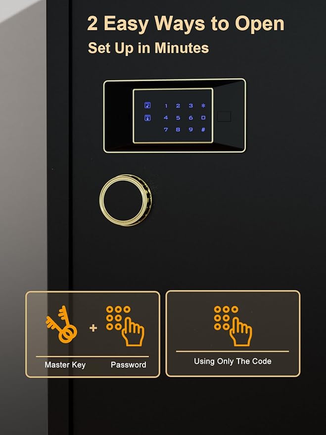 TIGERKING 7.2 Cu Ft Large Home Security Safe – Solid Steel Jewelry Cabinet - Image 6
