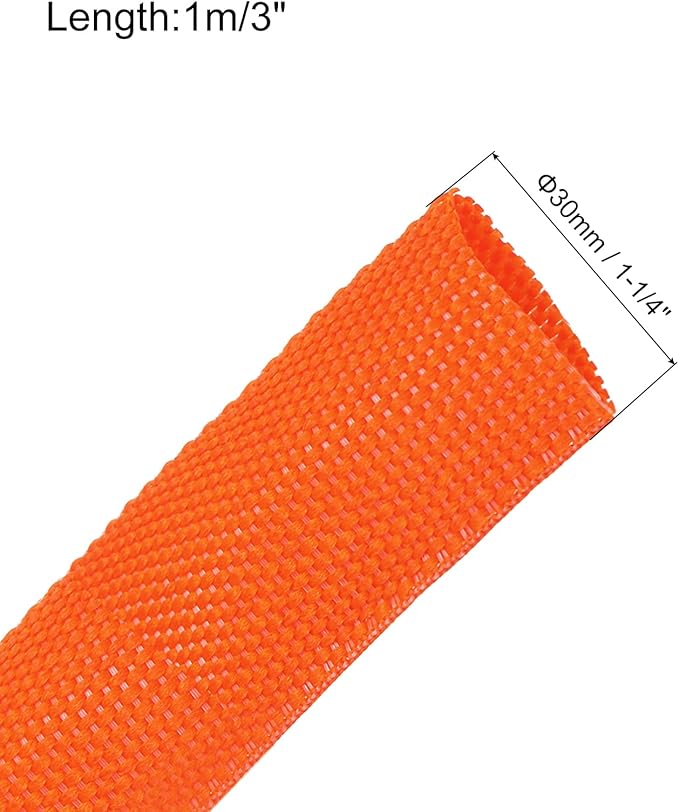 MECCANIXITY Braided Cable Sleeves Heat Shrinkable Fabric Sleeving, 1 1/4" 3ft - Image 2