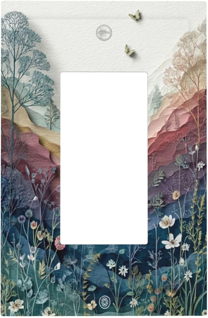 Bvtewkhz Wildflowers Rustic Flowers Floral Plants Light Switch Covers Wall - Image 2