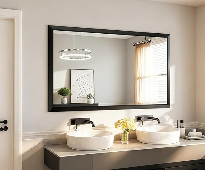 SMIROR Matte Black Bathroom Mirror - Image 6