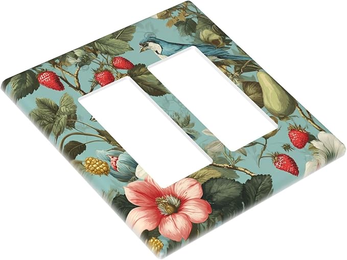 Bvtewkhz William Morris Flower 2 Gang Double Rocker Wall Plate Cover Decorative - Image 3
