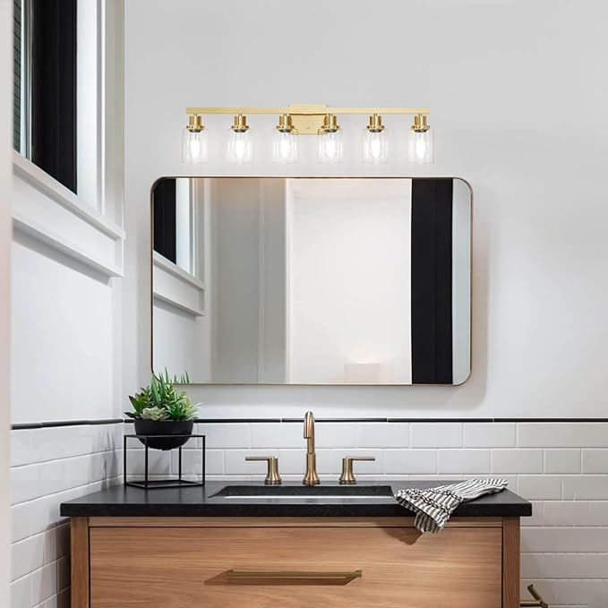DIKAIDA 6 Light Gold Bathroom Vanity Light, Bathroom Light Fixtures - Image 7