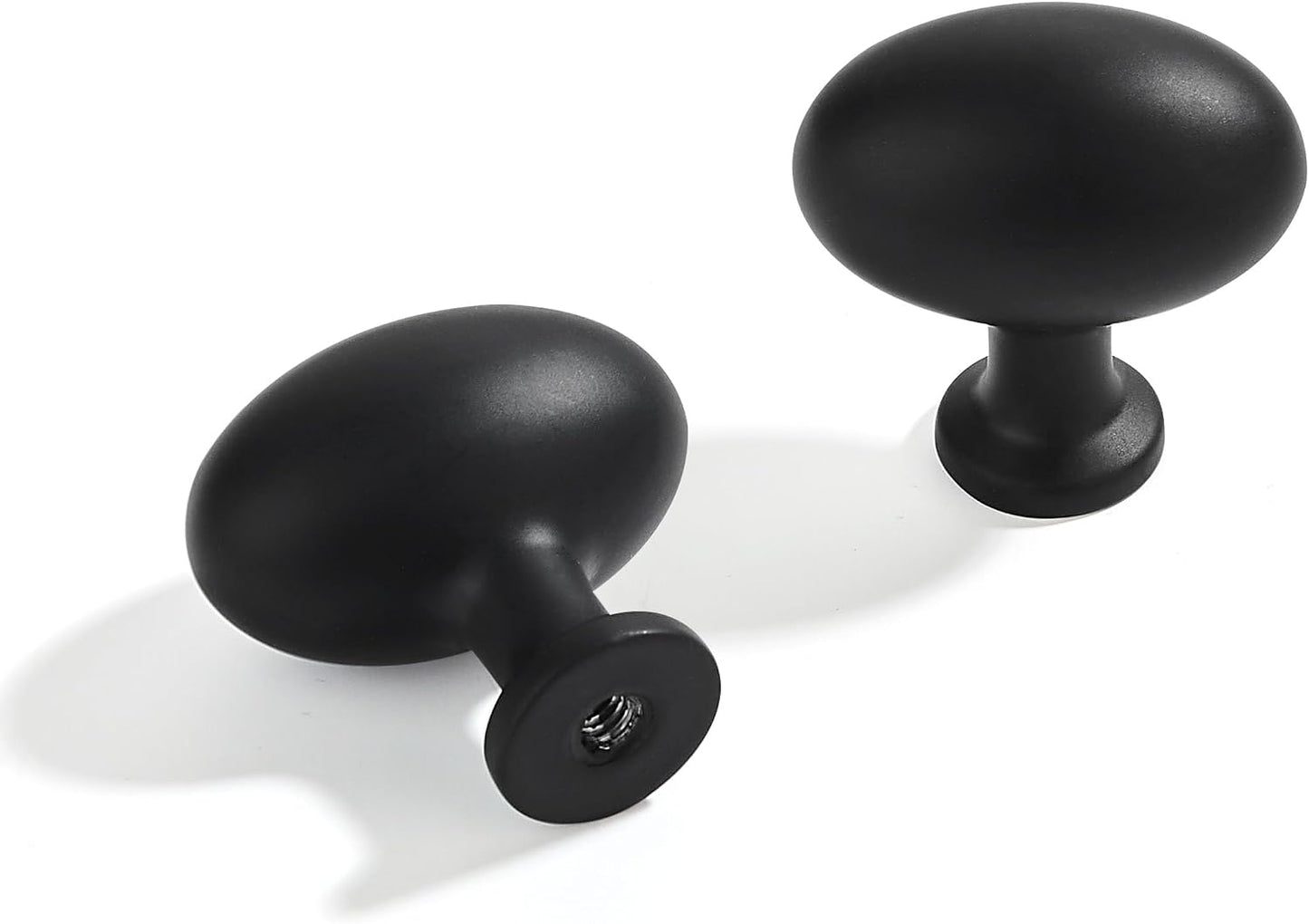 10 Pack Matte Black Oval Cabinet Knobs Dresser Knobs Solid Drawer Knobs Kitchen Cabinet Hardware Zinc Knobs for Dresser Drawers