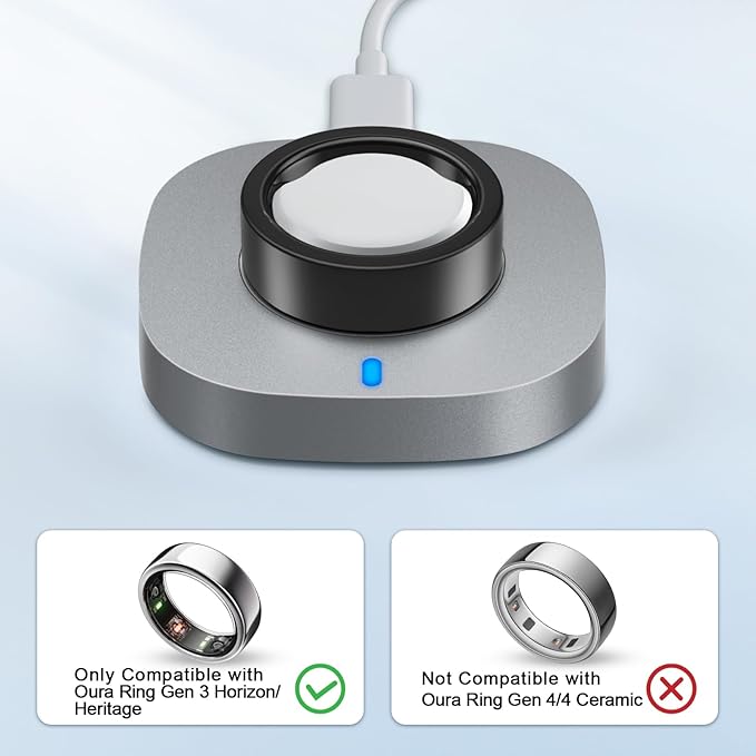 ZOOROO Charger Compatible with Oura Ring Gen 3 Size 13, Fast Charging Dock with - Image 2