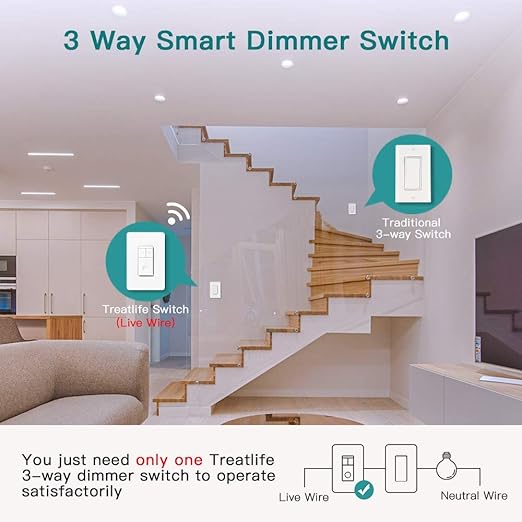 TREATLIFE 3 Way Smart Dimmer Switch, Smart Switch Compatible - Image 4