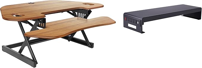 Rocelco 46" Height Adjustable Corner Standing Desk Converter by Rocelco