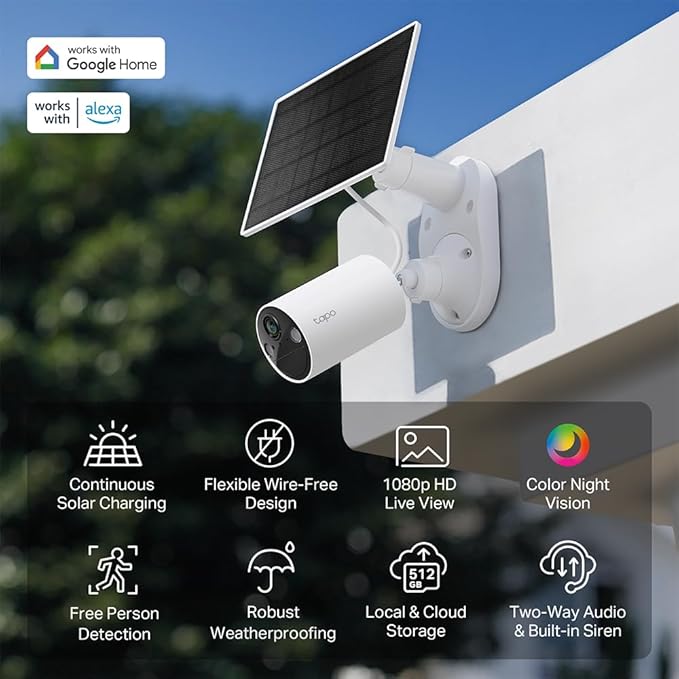 Tapo TP-Link SolarCam C402 Kit, Outdoor Battery Camera w/Solar Panel Base - Image 2