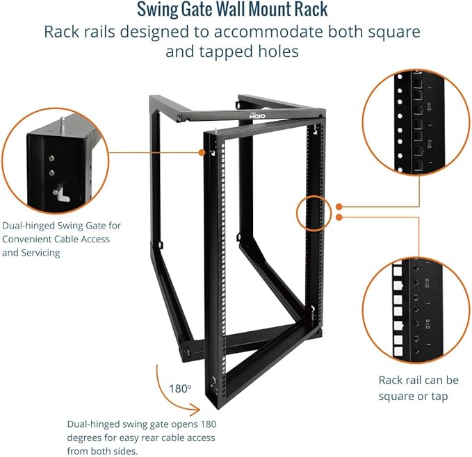 Tecmojo 18U Wall Mount Server Rack, Open Frame Network Rack - Image 3