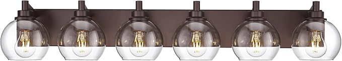 METWET Oil Rubbed Bronze Bathroom Light Fixtures, 6-Light Bathroom Vanity by Metwet