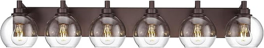 METWET Oil Rubbed Bronze Bathroom Light Fixtures, 6-Light Bathroom Vanity by Metwet