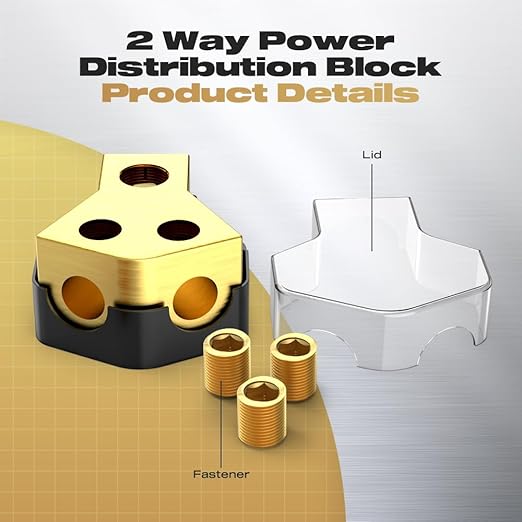 Distribution Block Car Audio, 2 Way 0/2/4 Gauge in 4/8/10 Gauge Out Amp Power - Image 3
