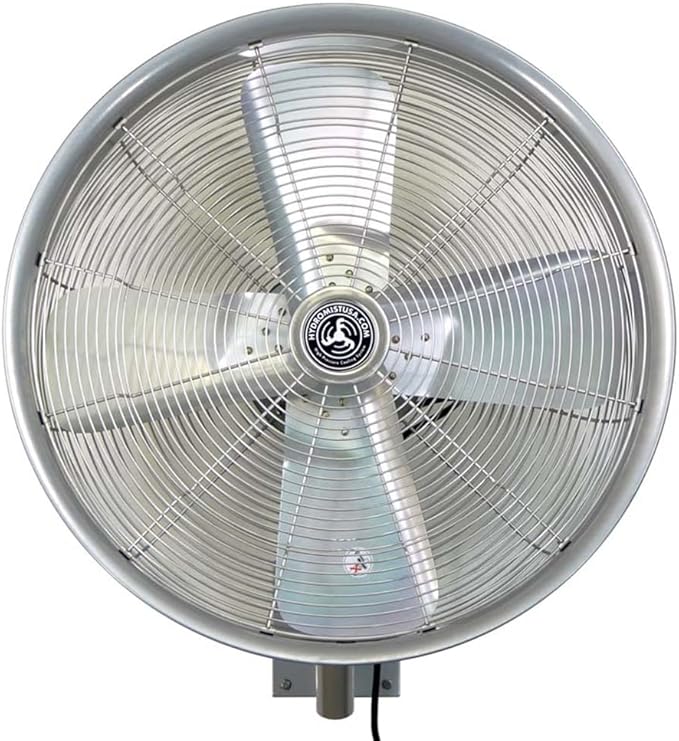 Hydromist Oscillating Wall Mounted Outdoor-Rated Fan, 3-Speed Control on Cord - Image 2