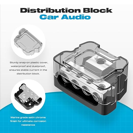 Distribution Block Car Audio, Malictele 4 Way 1x0/2/4 Gauge In 4x4/8 Gauge Out - Image 4