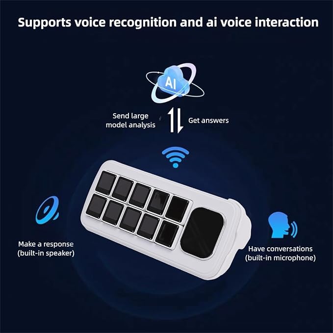 VELATEMOR AI Voice Control Panel, 10 LCD Mechanical Buttons 2.01 Inch Auxiliary - Image 2