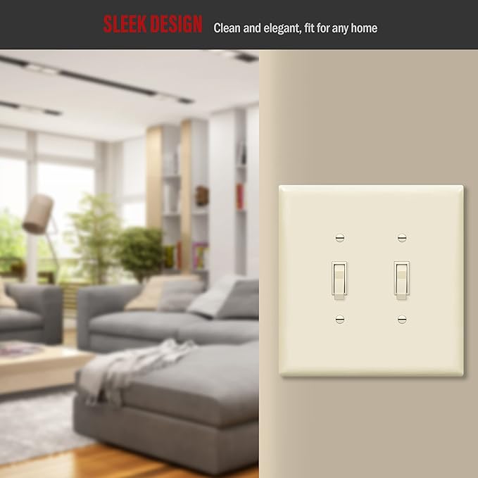 ENERLITES Jumbo Double Toggle Switch Cover, Two Gang Light Switch Wall Plate - Image 7