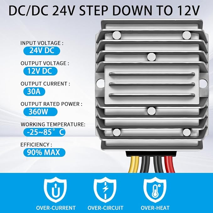 DC 24V Step Down to 12V 30A 360W DC Converter Regulator Voltage Regulator - Image 5