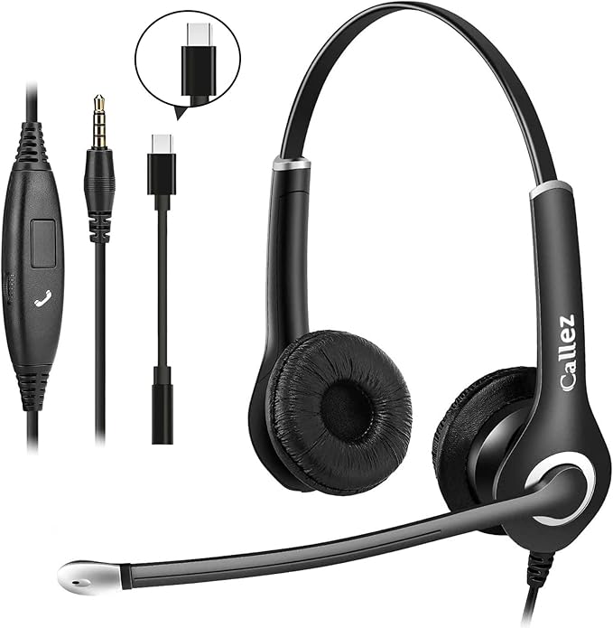 Callez Computer Headset, 3.5mm Cell Phone Headset by Callez
