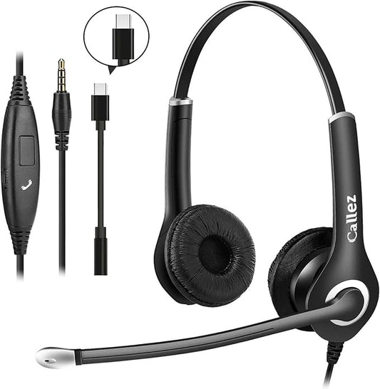 Callez Computer Headset, 3.5mm Cell Phone Headset by Callez