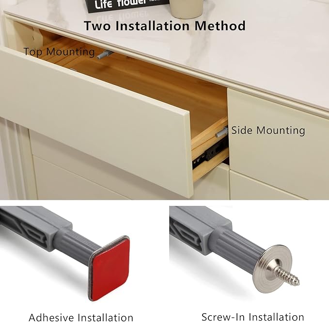Push to Open Door Latch, 10 Pack Magnetic Push Latches, Adhesive Heavy Duty - Image 3
