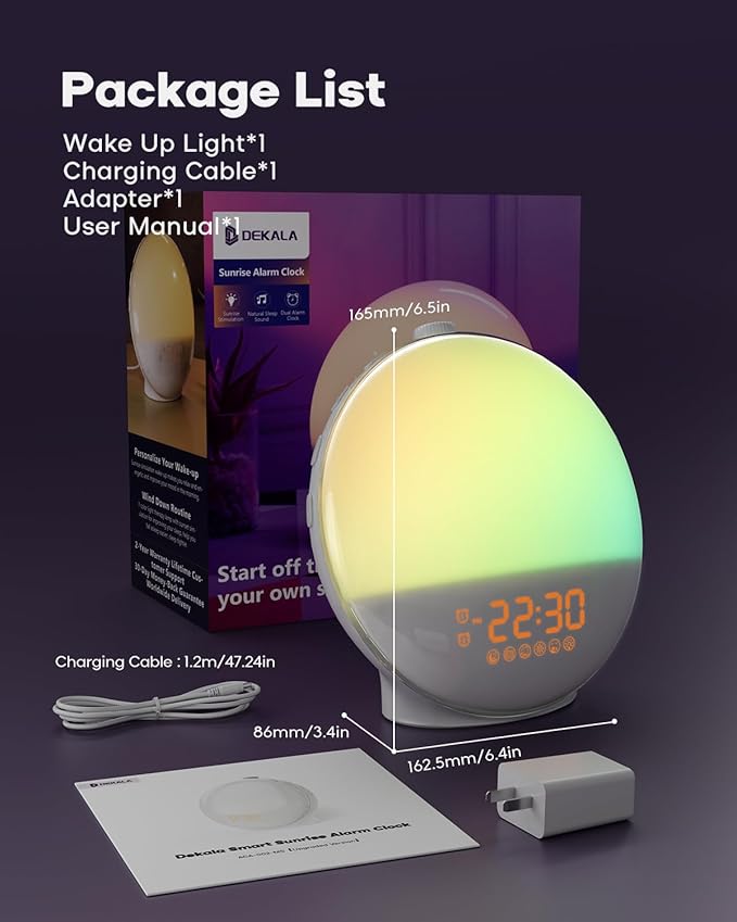 Sunrise Alarm Clock for Heavy Sleepers, Wake Up Light - Image 7